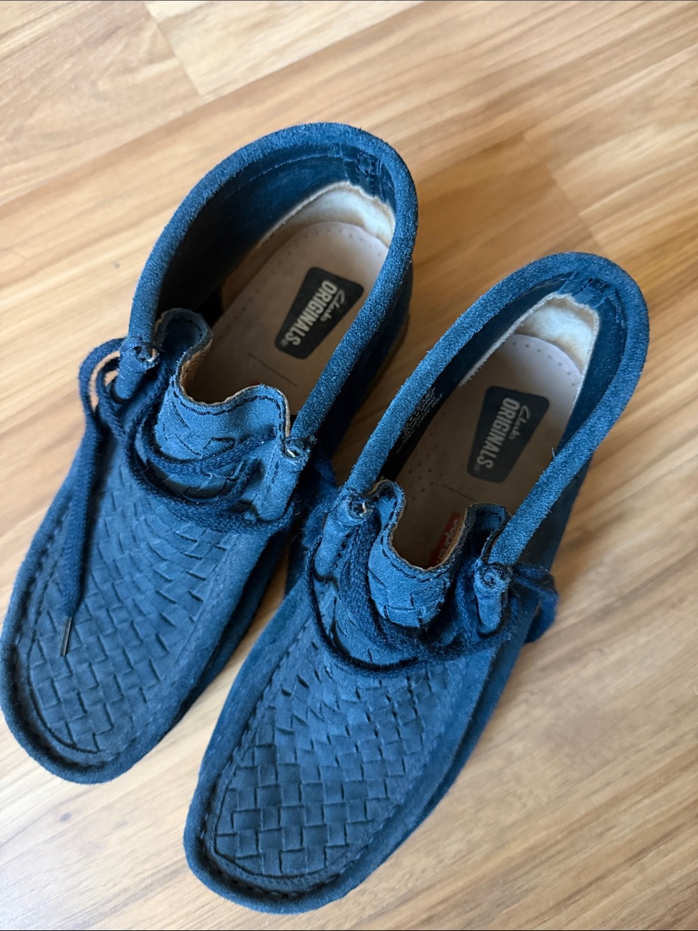 Clark’s & Supreme Blue Suede Wallabee Shoes